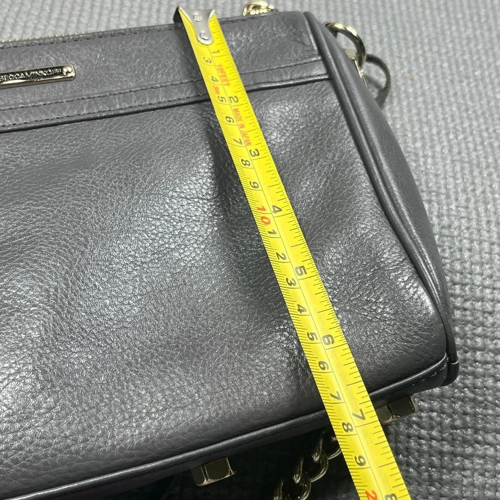Rebecca Minkoff‎ Mini MAC Crossbody Bag Gray Leather Pockets Casual Chain Strap